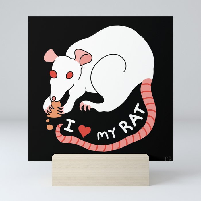 I Love My Rat Mini Art Print