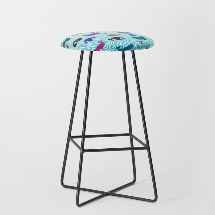 Whale Yes! Waves Bar Stool