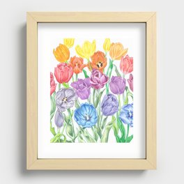 Rainbow Tulips Recessed Framed Print