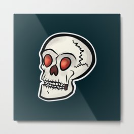 Mr. Skull (Blue) Metal Print | Bones, Fall, Digital, Ghost, Drawing, Cartoon, Halloween, Skeleton, Death, Skull 