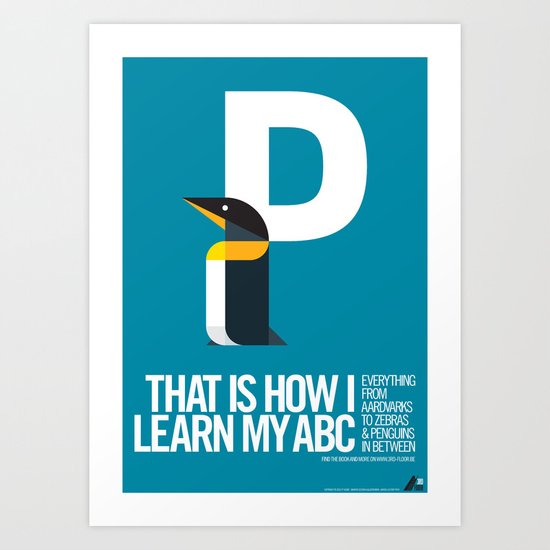Animal Alphabet P Art Print