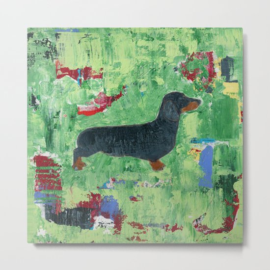 Dachshund Weiner Dog Painting Metal Print