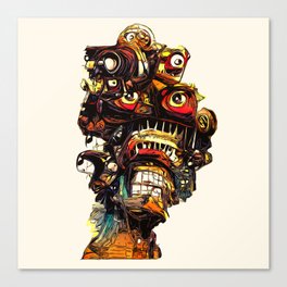 Melted metal head Canvas Print