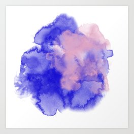38    Blue Purple Beige Orange Abstract Watercolor 210922 Digital Minimal Art Ink Fluid Liquid Art Print