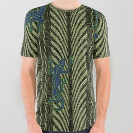 Cheeky Gecko Scamper Up Snakeskin Jungle All Over Graphic Tee