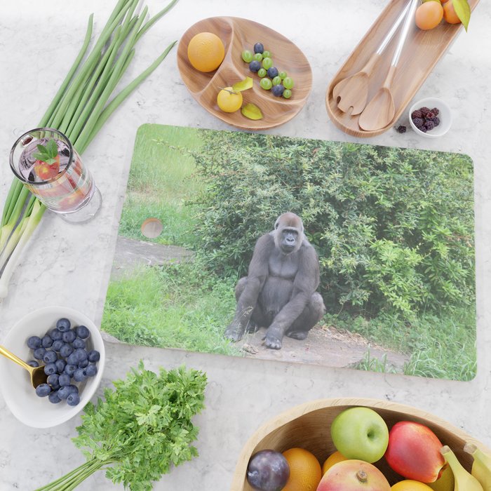 Gorilla Sitting Down Cutting Board by Passie