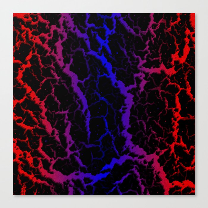 Cracked Space Lava - Red/Blue Canvas Print