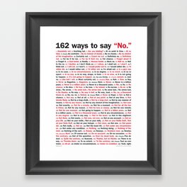 162 Ways to Say "No." Gerahmter Kunstdruck | Red, Funny, Fun, Sanserif, Synonyms, Franklin, Negative, Graphicdesign, No, Words 