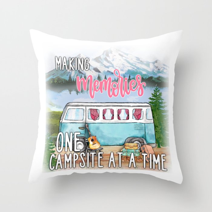 Making Memories One Campsite At A Time Throw Pillow