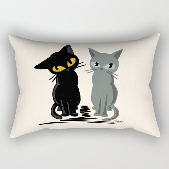 Black and gray Rectangular Pillow