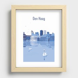 The Hague - Delft Blue Recessed Framed Print