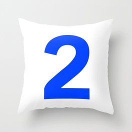 Number 2 (Blue & White) Throw Pillow