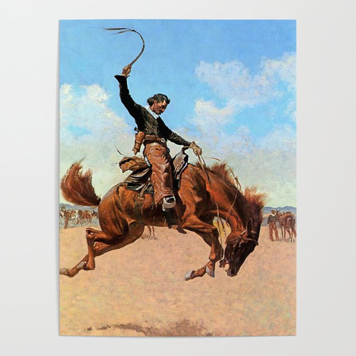 Frederic Remington Western Art “The Buck Jumper” Poster
