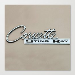 Corvette Sing Ray - Classic Car Logo Canvas Print