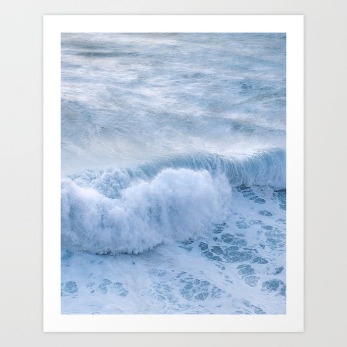 Crashing wave at the coast in a summer sunset – Oceanscape Photography Art Print