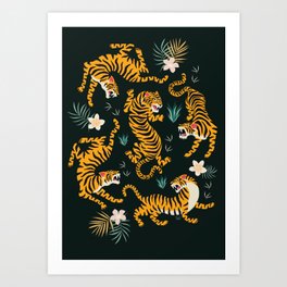 Tiger All Around Art Print