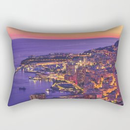 Monaco City at Night Rectangular Pillow