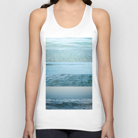 Water Study abstract blue waves Unisex Tank Top