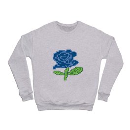 classicblue rose flower pixelart Crewneck Sweatshirt