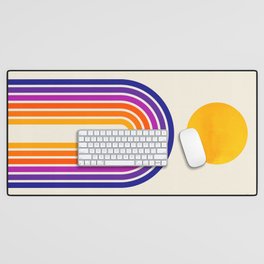 Rainbow Sun: Retro 80s Edition Desk Mat