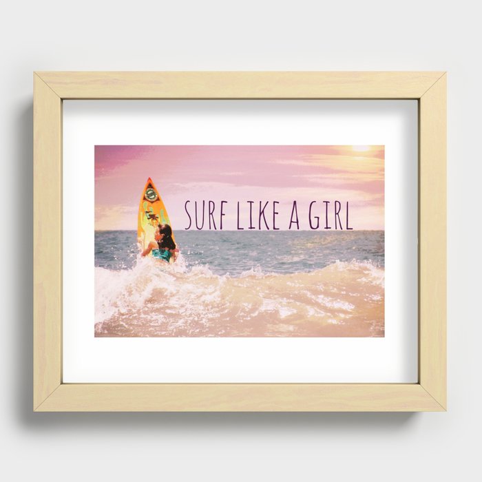 Surf Like A Girl  Recessed Framed Print