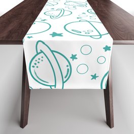 Outer Space Galaxy Print Seamless Pattern Table Runner