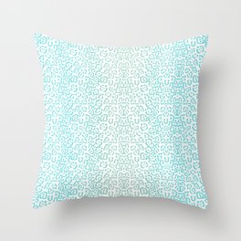Turquoise Blue and Green Cheetah Cat Animal Print Throw Pillow