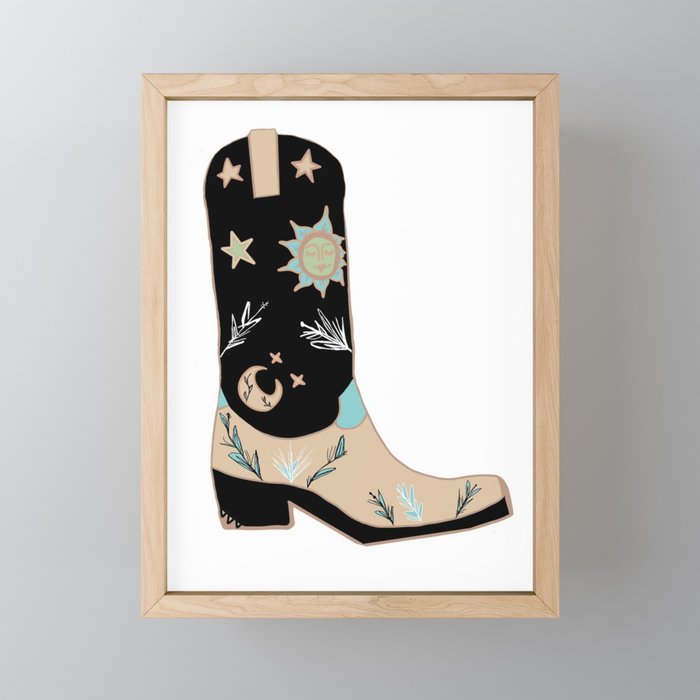 Cowboy boot Framed Mini Art Print