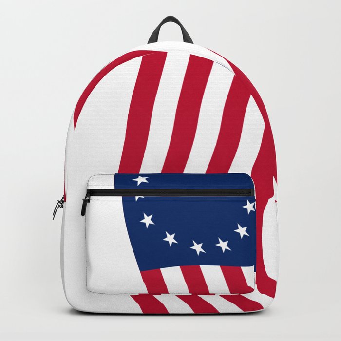 Wavy Betsy Ross Flag design Backpack by Novelty Merch Society6