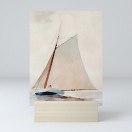 Sail Boat At Sea, Nautical Decor, Sailboat Boat Art Mini Art Print