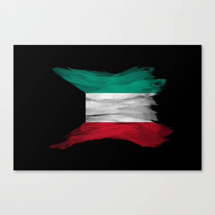 Kuwait flag brush stroke, national flag Canvas Print