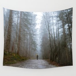 Autumn Adventure - Foggy Forest Wall Tapestry