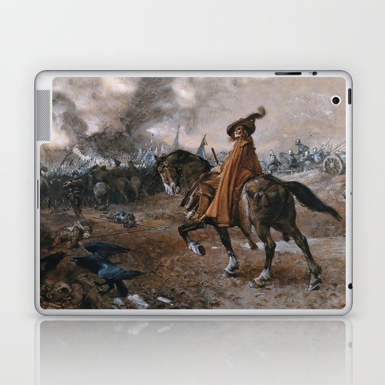 Death as general rides a horse on a battlefield, Edgar Bundy, 1911 Laptop & iPad Skin