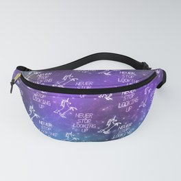 "Never Stop Looking Up" Celestial Unicorn Pattern Fanny Pack