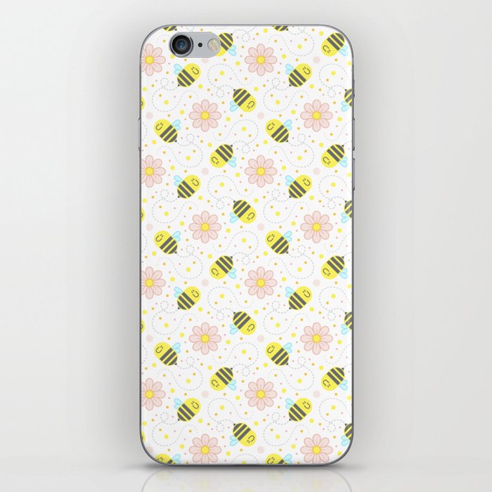 Bees love Flowers - Pattern iPhone Skin