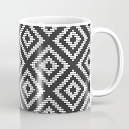 Stair Step Diamond Geometric Tribal in Black and White Coffee Mug