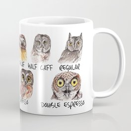 Owl Caffeine Meter -  funny owl coffee Mug