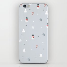 Christmas Snowman Tree Candy Cane Pattern iPhone Skin
