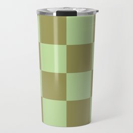 Moss and Sage Green Checker 70s Pattern (xii 2021) Travel Mug