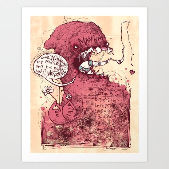 Manic morning Art Print