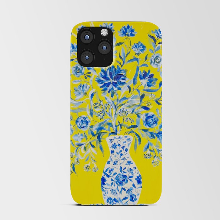Yellow and blue vase chinoiserie  iPhone Card Case