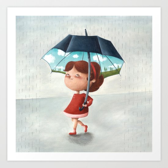 Happy umbrella Art Print
