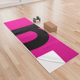 letter B (Black & Magenta) Yoga Towel