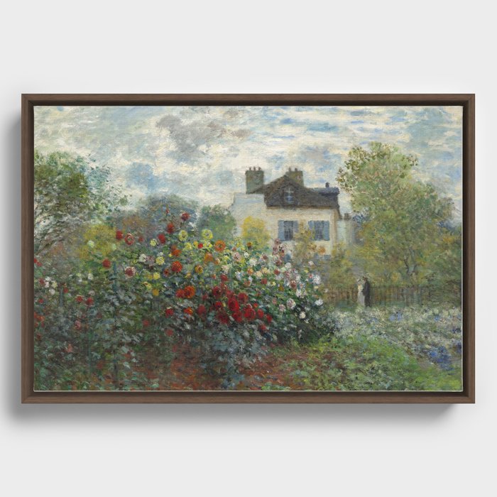 Claude Monet The Artist’s Garden in Argenteuil (A Corner of the Garden with Dahlias) (1873) Framed Canvas