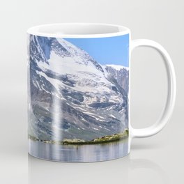 Matterhorn, 4.478 meters, and Sunnega lake. Swiss Alps. Vertical Coffee Mug