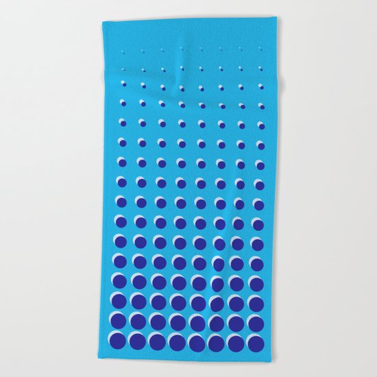 Blue on blue grid - Optical game 14 Beach Towel