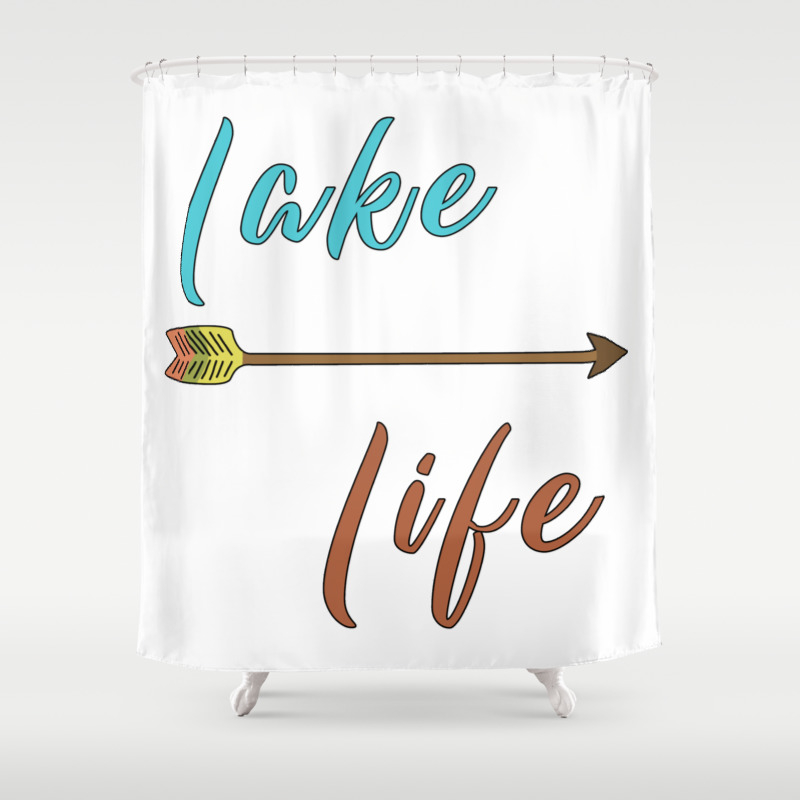 Summer Camp Camping Holiday Vacation, Lake Life Shower Curtain