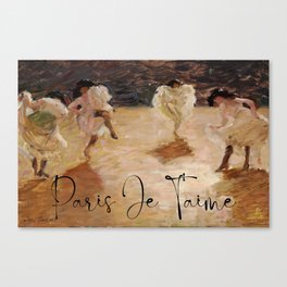 Paris Je T'aime (Paris I Love You) Dancers Altered Painting Canvas Print