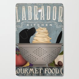 Lab labrador black lab kitchen chef cooking gourmet food art Cutting Board