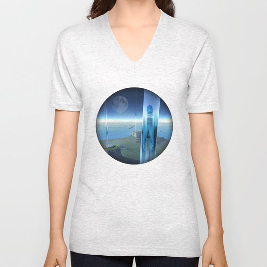 space elevator - babylon transfer station 02 Unisex V-Neck